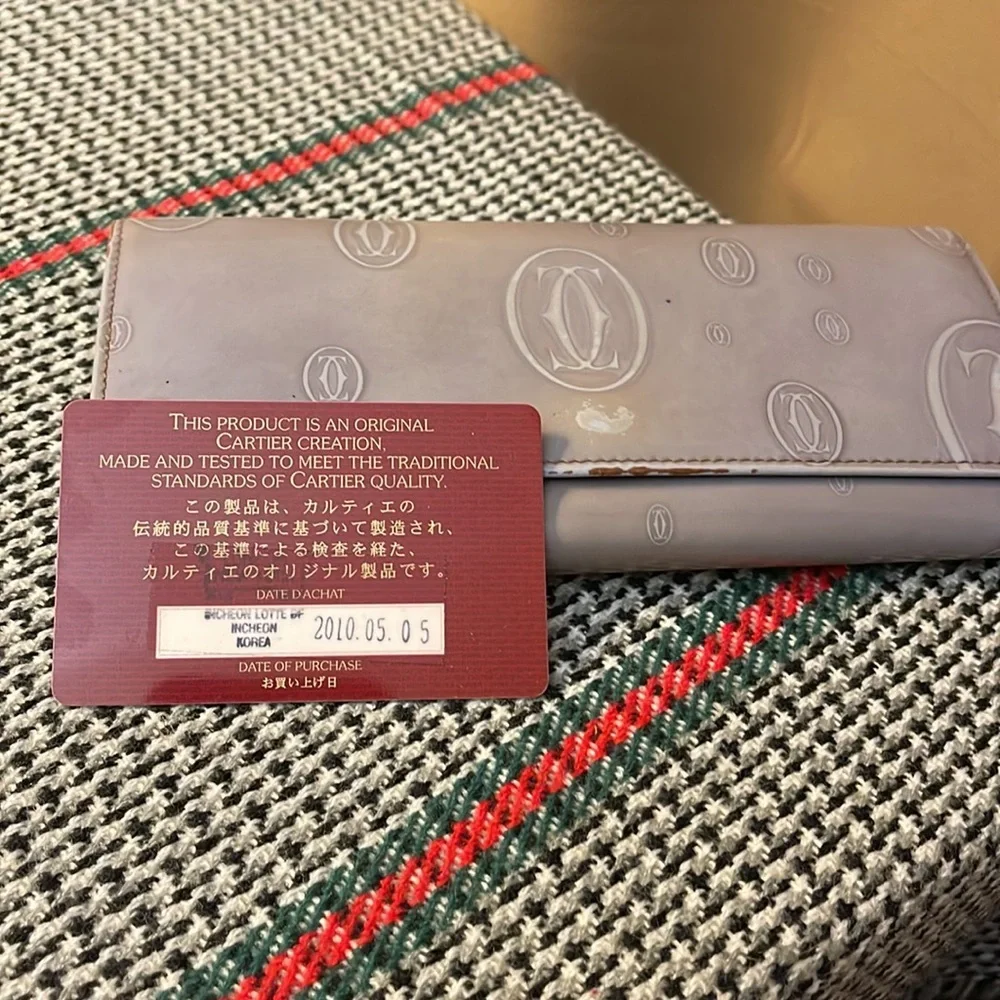 Authentic Cartier Happy Birthday Enamel Long Wallet